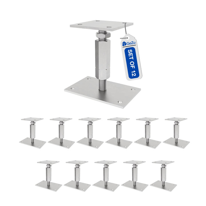 Bolt Down Elevated Adjustable Post Base With Nut Bundle