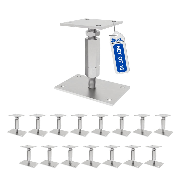 Bolt Down Elevated Adjustable Post Base With Nut Bundle