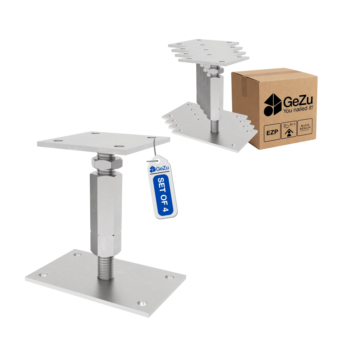 Adjustable post base - 100 x 160 mm - Gezu Impex