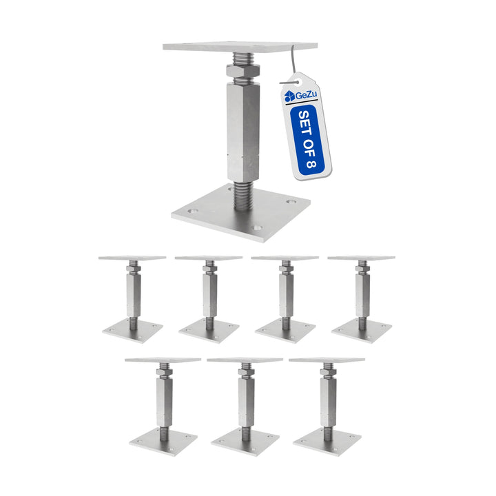 Bolt Down Elevated Adjustable Post Base With Nut Bundle