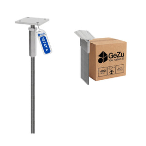 Concrete in adjustable post base - 80 x 80 mm - Gezu Impex