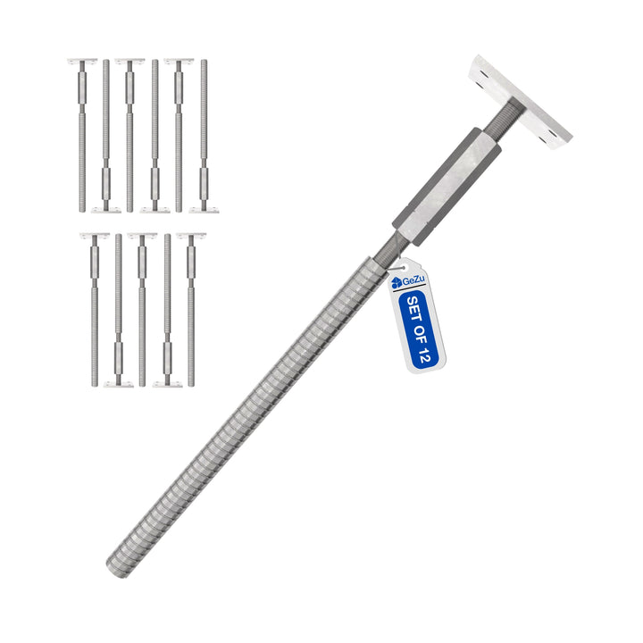 Adjustable T post support for concrete with lock and long nut Bundle