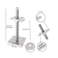 Height Adjustable Bolt Down Post Support | Adjustable Post Base