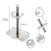Bolt down height adjustable post support