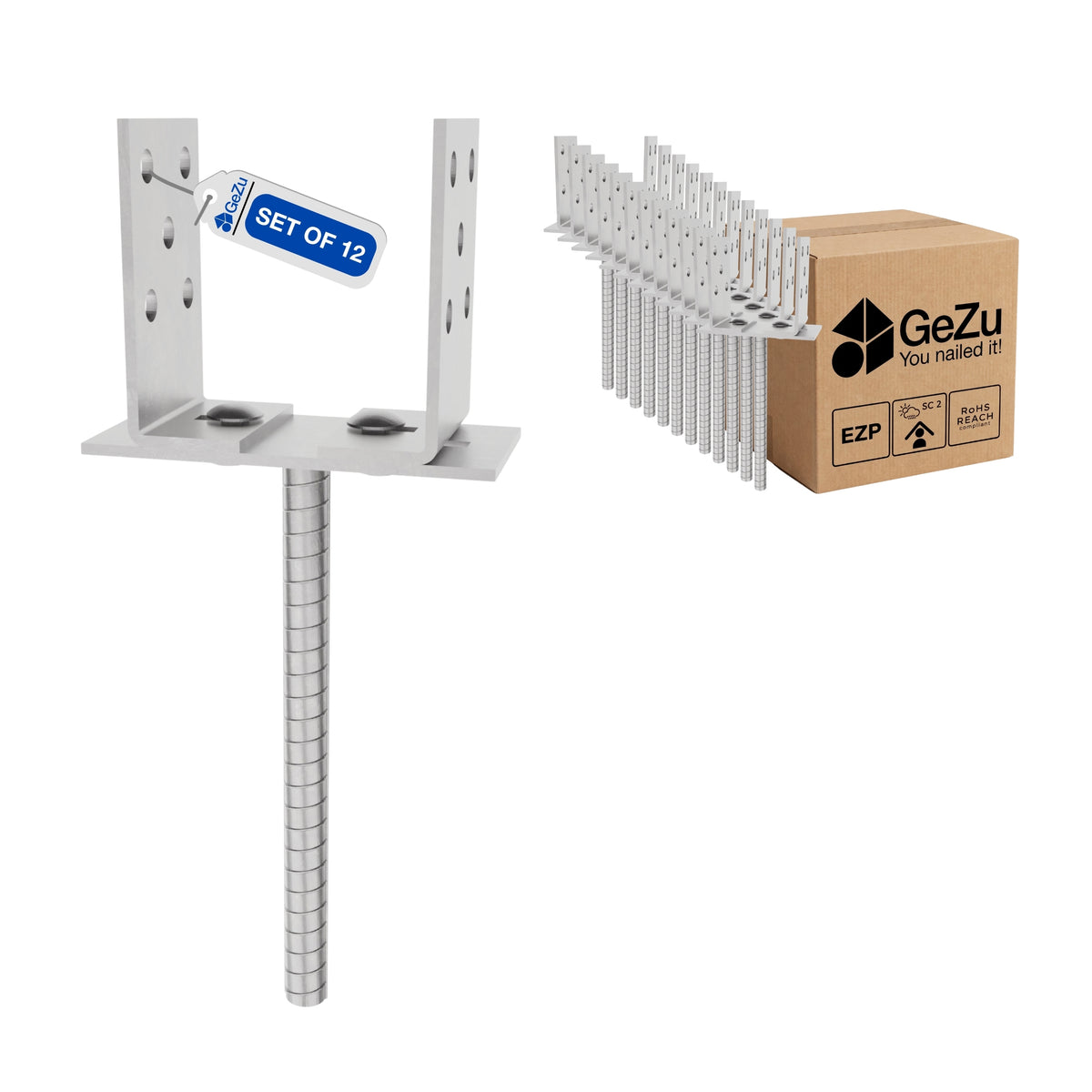 Width adjustable U Shape Fence Post Support - 200 mm - Gezu Impex