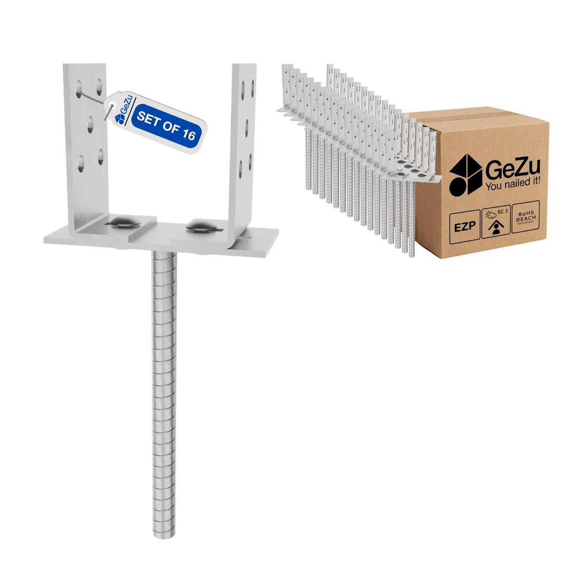 Width adjustable U Shape Fence Post Support - 200 mm - Gezu Impex