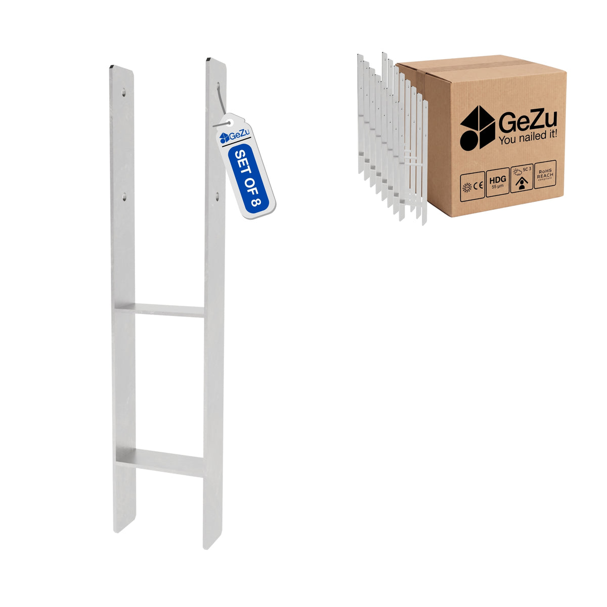 H post support - 101 x 600 x 60 x 5 mm - Gezu Impex