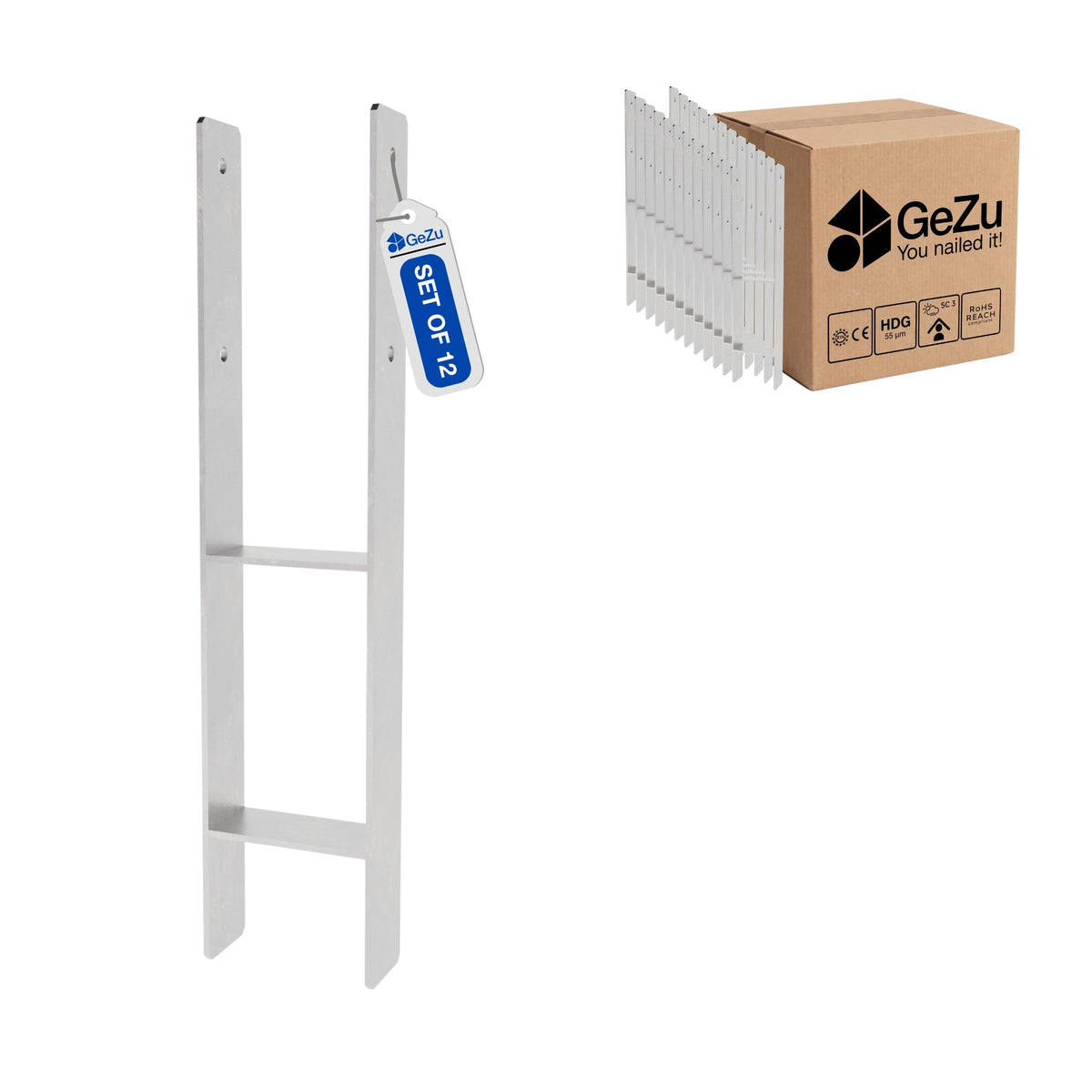 H post support - 101 x 600 x 60 x 5 mm - Gezu Impex