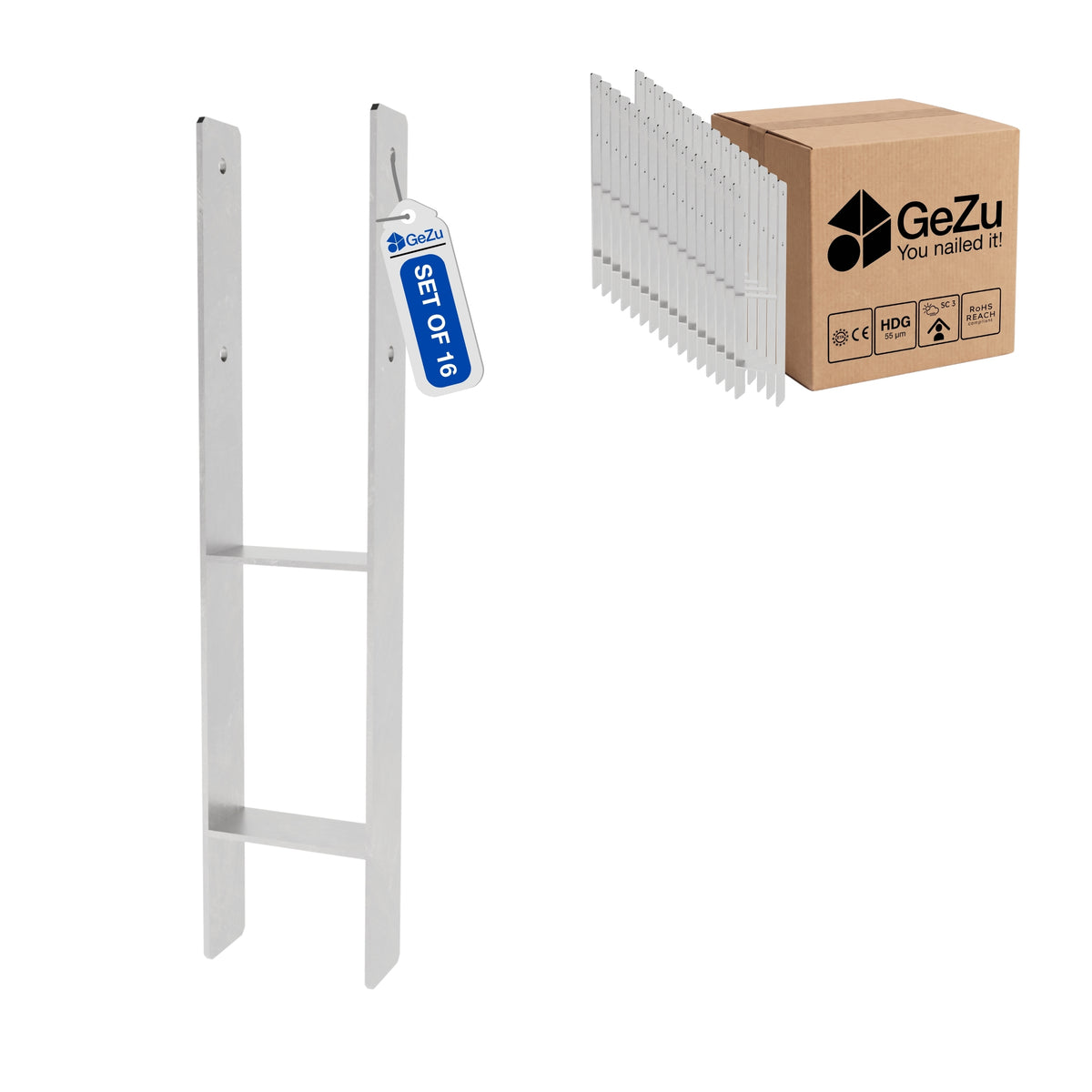 H post support - 101 x 600 x 60 x 5 mm - Gezu Impex