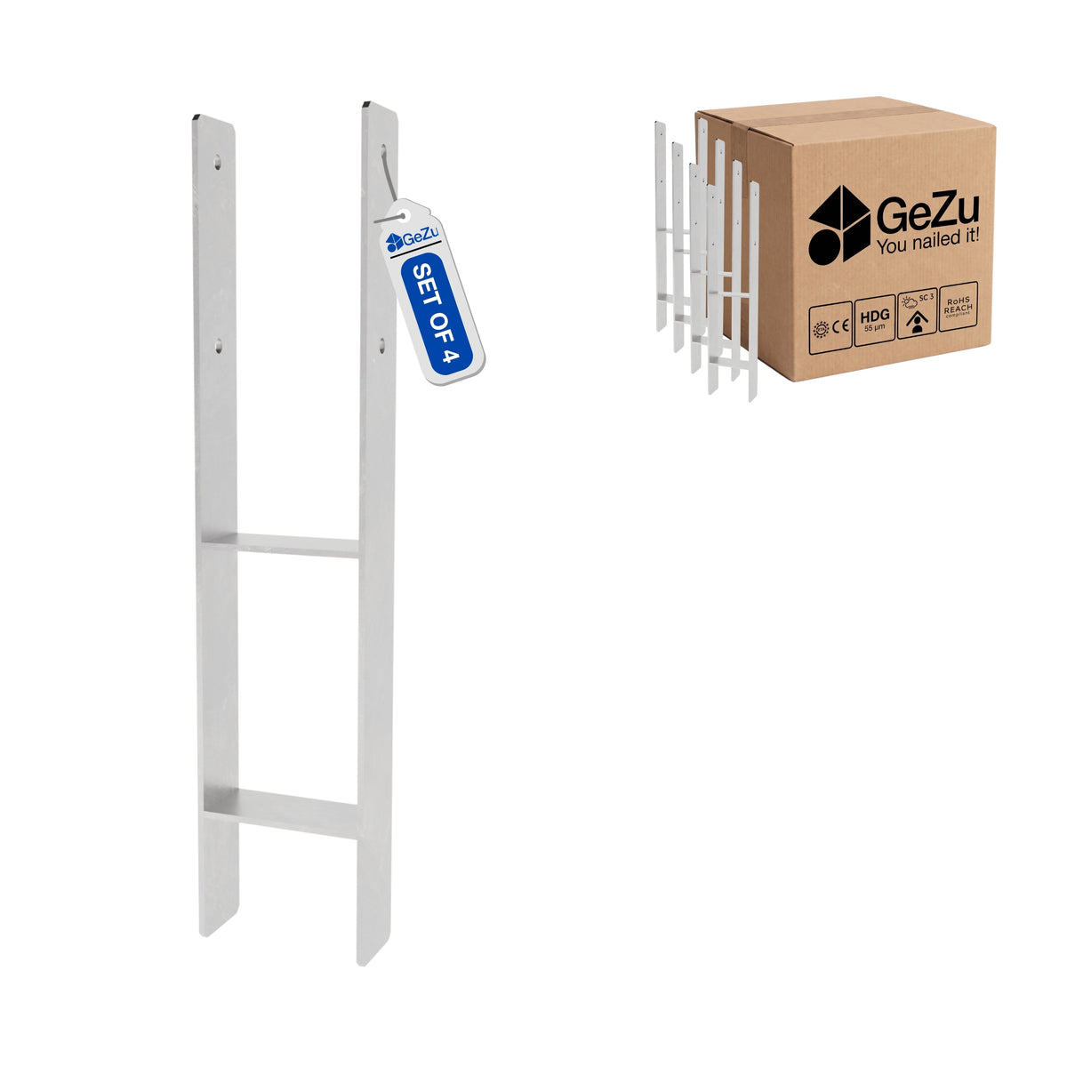 H post support - 101 x 600 x 60 x 5 mm - Gezu Impex