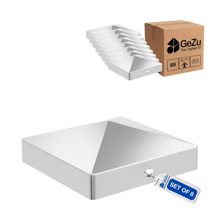 Fence cap - 71 x 71 mm - Stainless steel - Gezu Impex