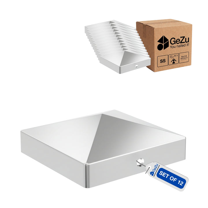 Fence cap - 71 x 71 mm - Stainless steel - Gezu Impex