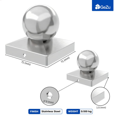 Square Fence Post Cap | Ball Top