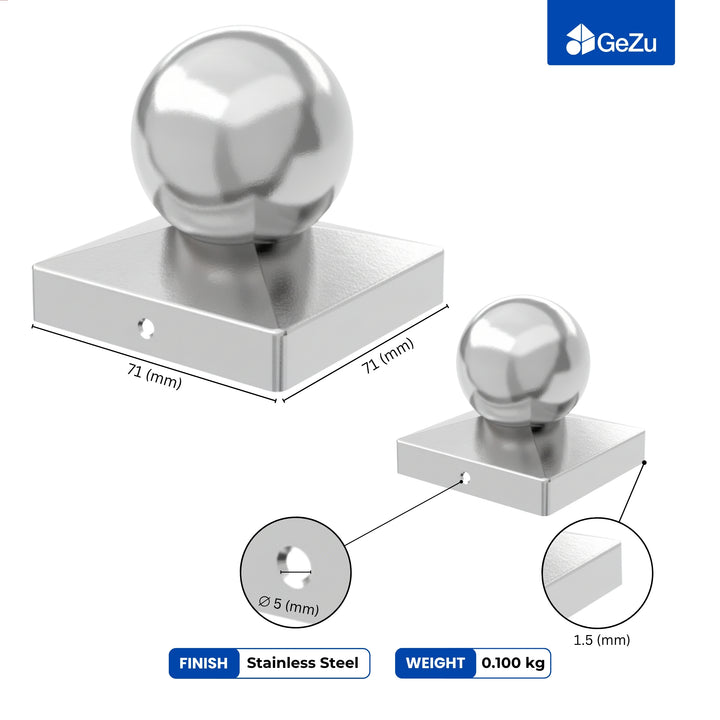 Square Fence Post Cap | Ball Top