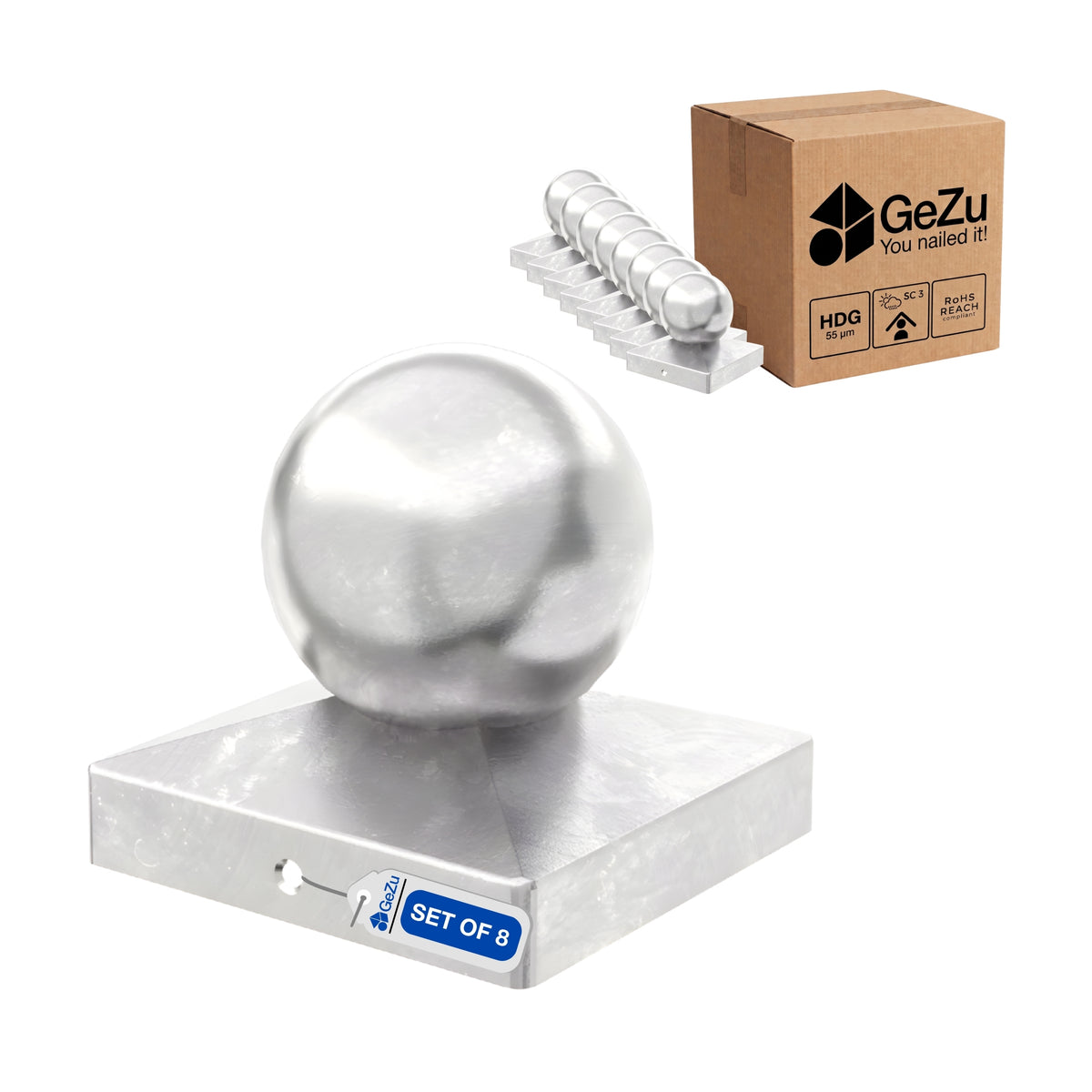 Ball Fence Post Cap - 71 x 71 mm - Gezu Impex