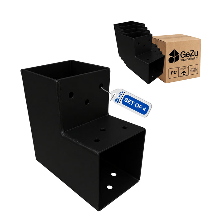 2-way L-shape pergola post connector bracket - 71 x 71 mm - Gezu Impex