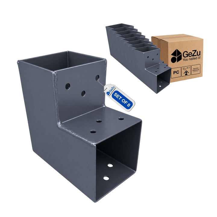 2-way L-shape pergola post connector bracket - 71 x 71 mm - Gezu Impex