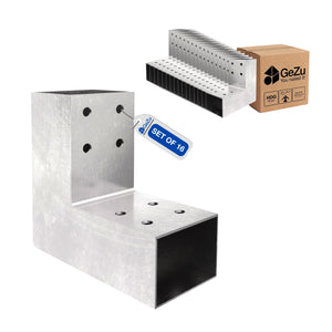 2-way L-shape pergola post connector bracket - 200 x 185 x 71 mm - Gezu Impex