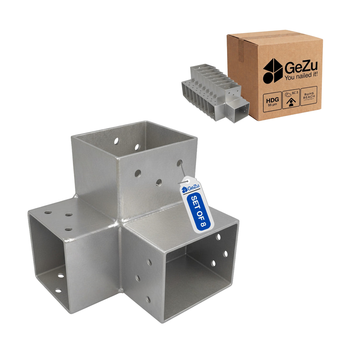 Pergola connector - 150 x 150 x 150 x 71 mm - Gezu Impex