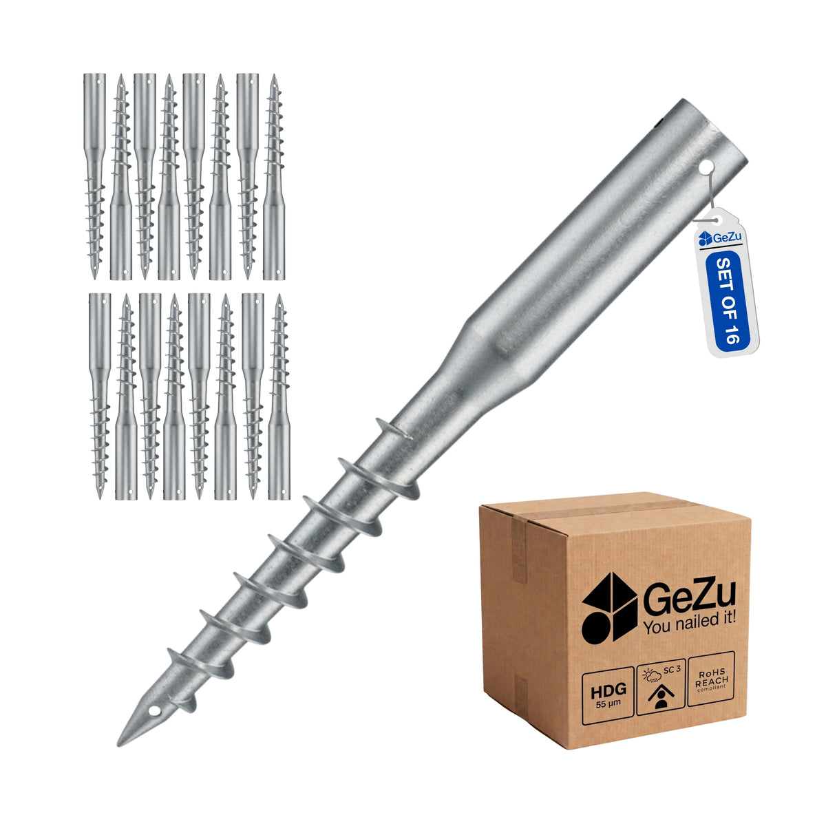 Spiral round beam post support - Ø 60 x 550 mm - Gezu Impex