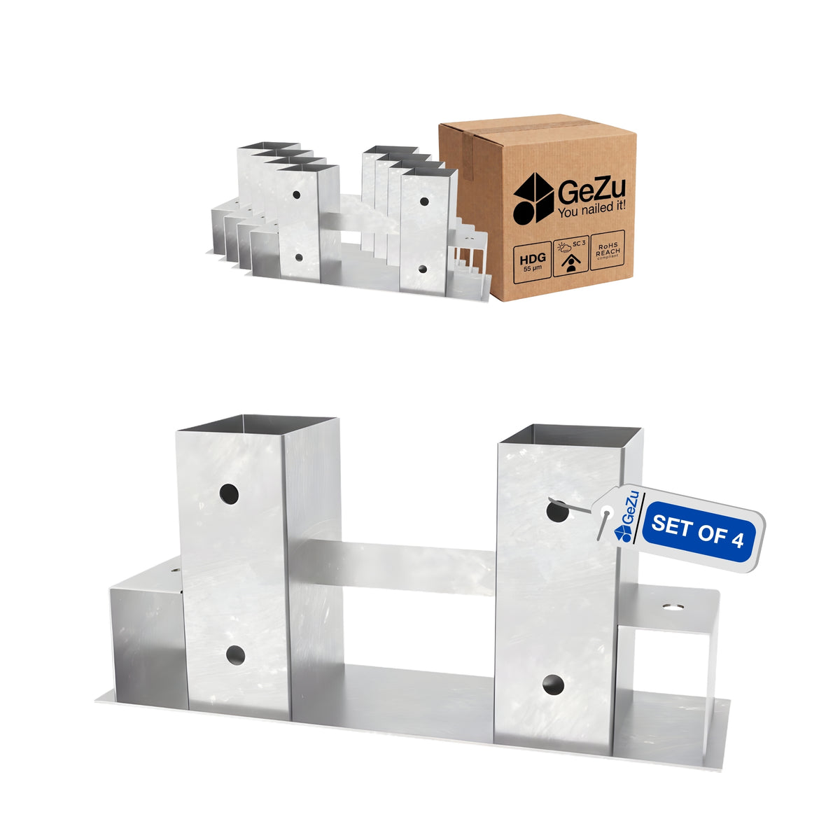 Firewood rack bracket - 4-pack - Gezu Impex