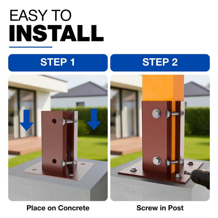 Swift Clamp Bolt Down Post Support Base | Post Shoe