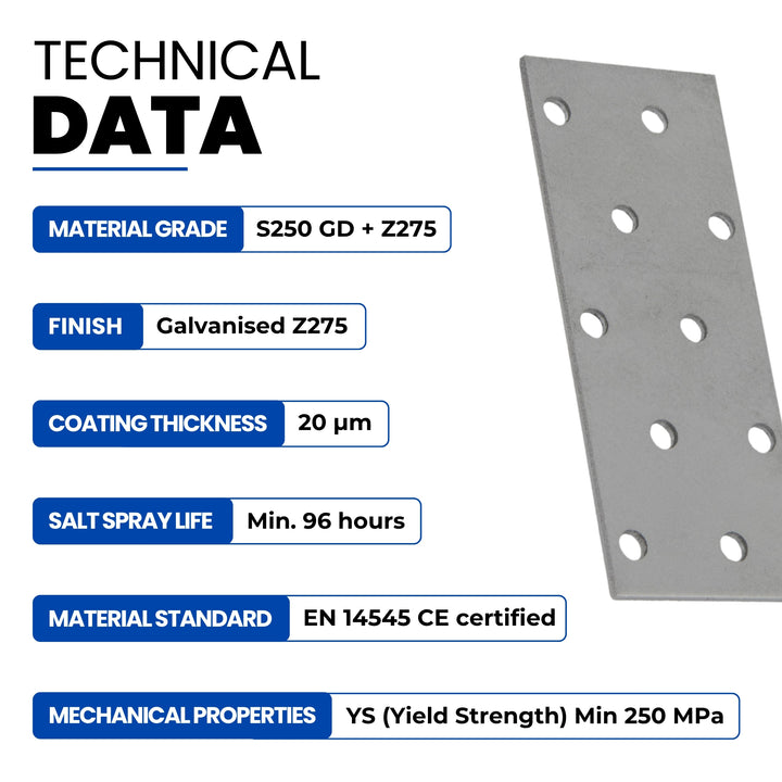 Flat wood connector plate
