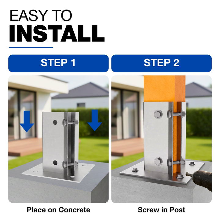 Swift Clamp Bolt Down Post Support Base | Post Shoe