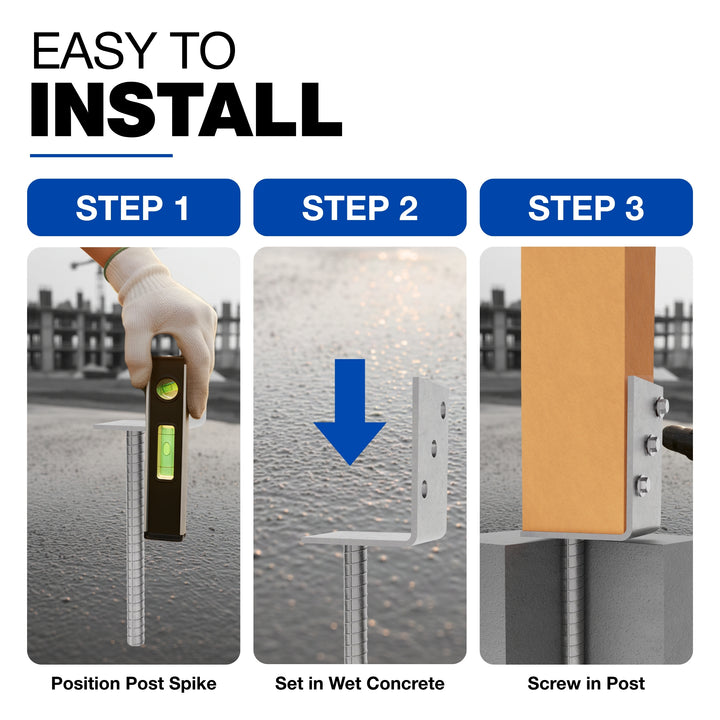 Concrete In Post Holder L-Shaped | Post Support