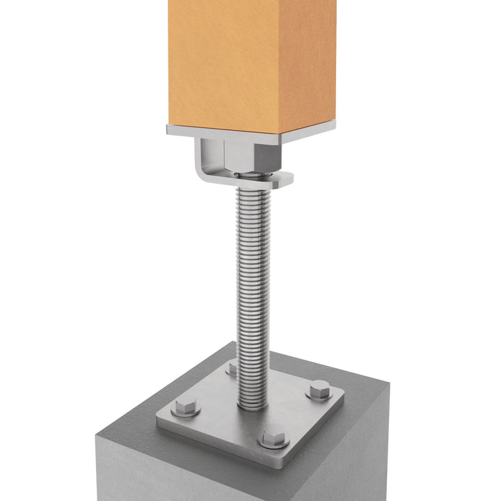 Height Adjustable Bolt Down Post Support | Adjustable Post Base