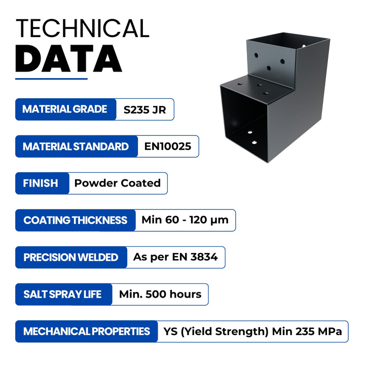 2-Way Post Connector L Shape | Pergola Corner Bracket