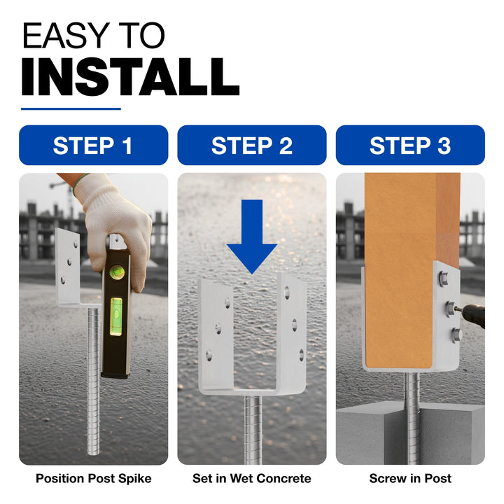 Concrete In U Shape Post Support | Fence Post Holder