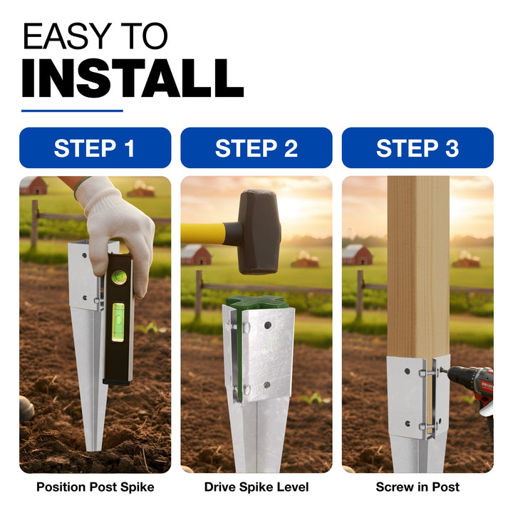 Swift Clamp Drive In Fence Post Spike Support