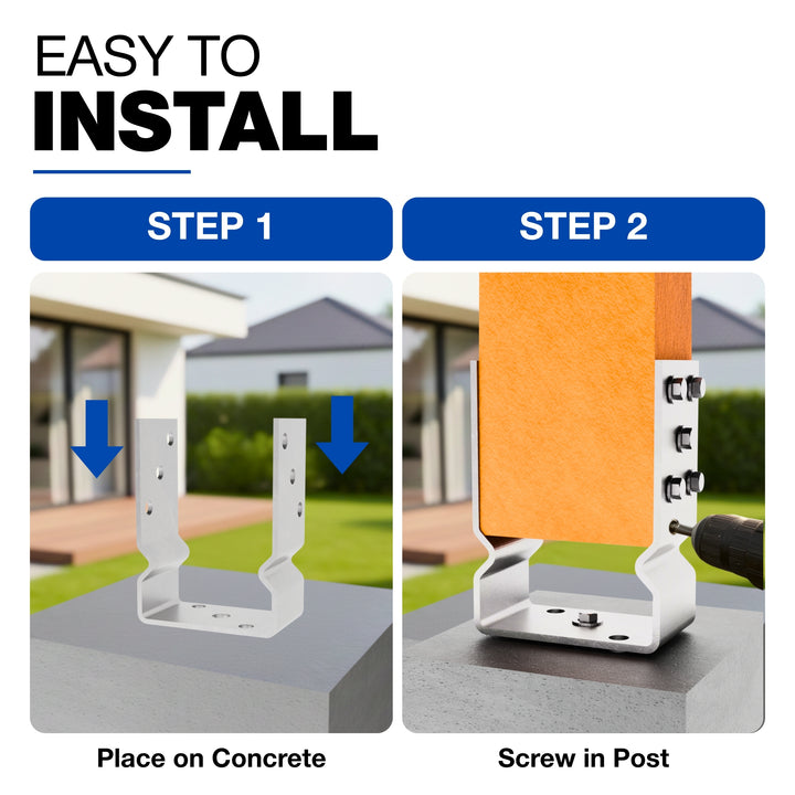U Shaped Bracket with Bend | Fence Post Support