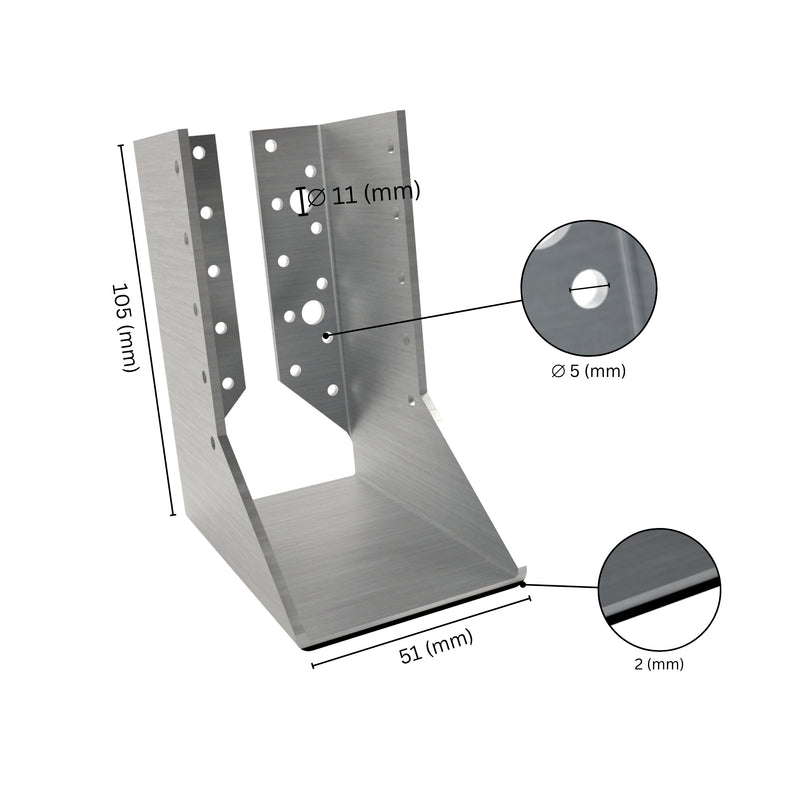 Concealed flange joist hanger