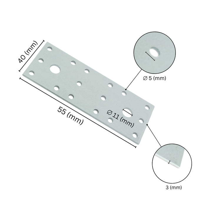 Flat wood connector plate