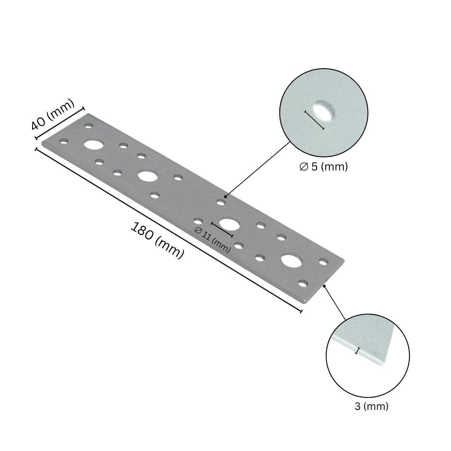 Flat wood connector plate