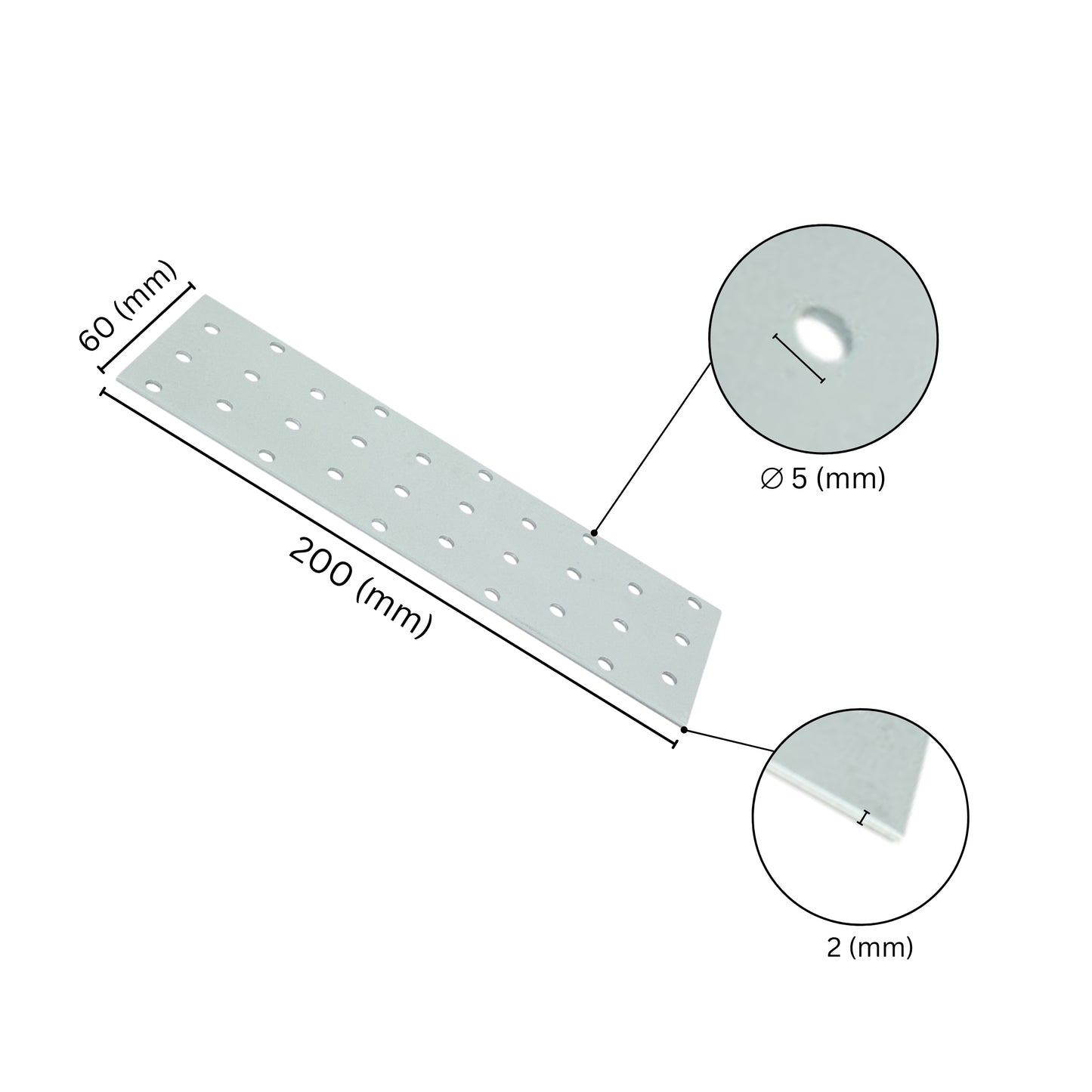 Perforated wood connector plate