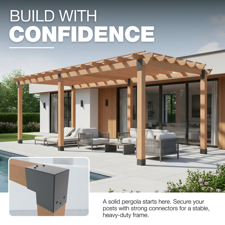 2-Way Post Connector L Shape | Pergola Corner Bracket