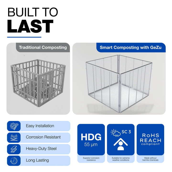 Square mesh composter
