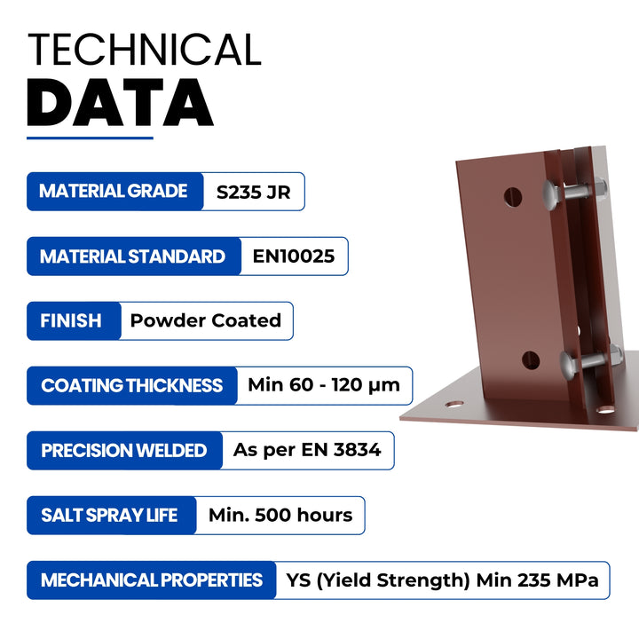 Swift Clamp Bolt Down Post Support Base | Post Shoe