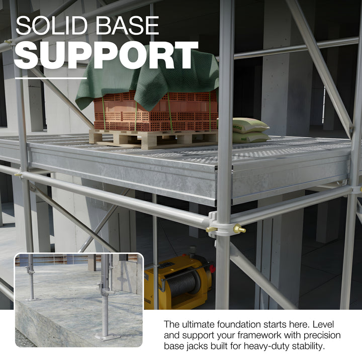 Adjustable Scaffold Base Screw Jack With Wing Bolt