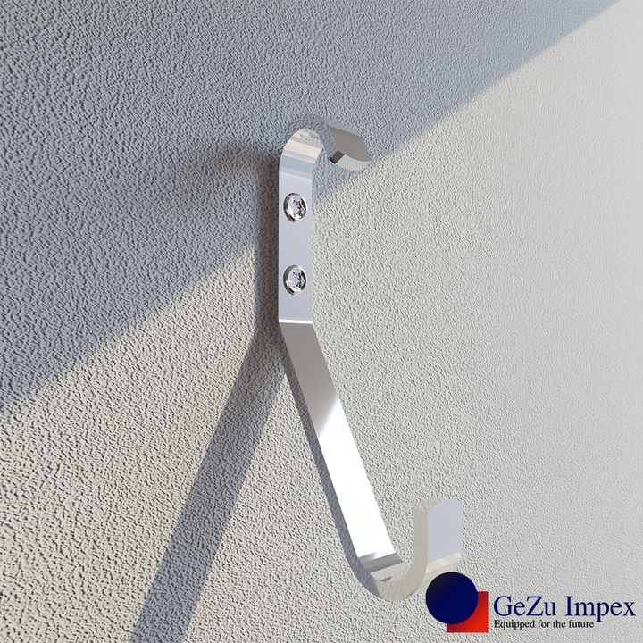 Coat hook mounted on wall.