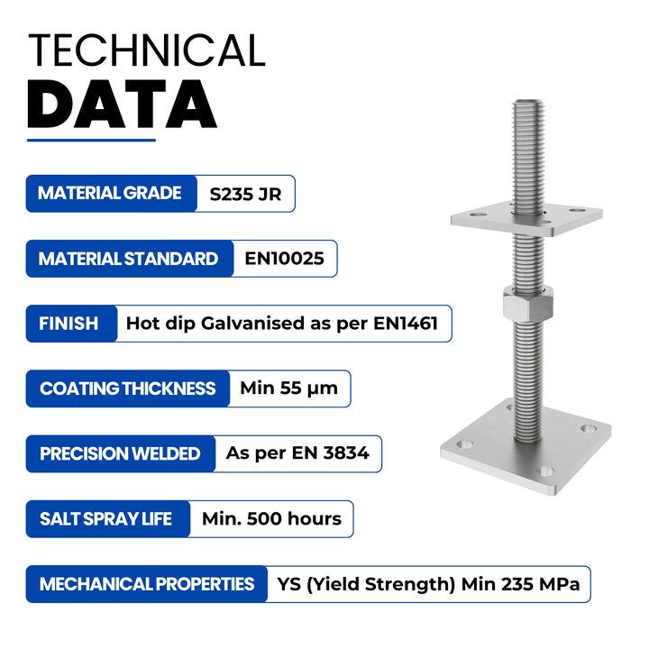 Height Adjustable Bolt Down Post Support | Post Base