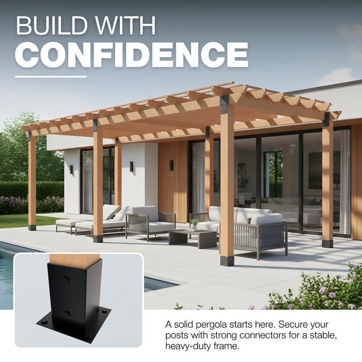 Square Bolt Down Post Support Base | Post Shoe