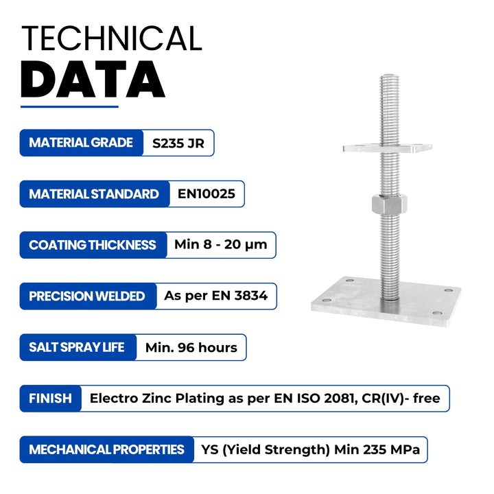 Height Adjustable Bolt Down Post Support | Post Base