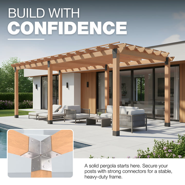 3 Way Corner Pergola Bracket | Post Connectors