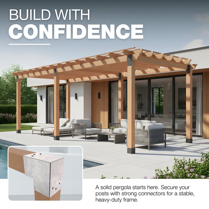 2-Way Post Connector L Shape | Pergola Corner Bracket