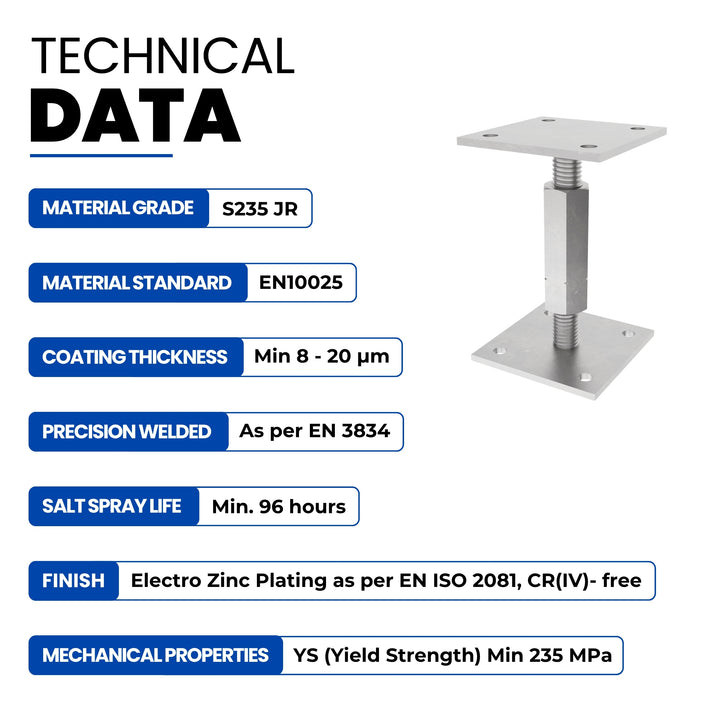 Bolt Down Elevated Adjustable Post Base