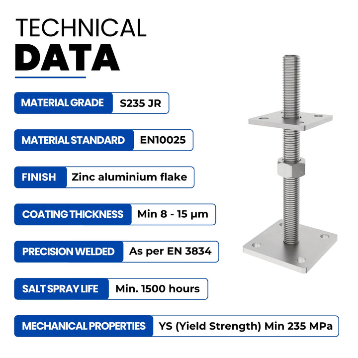 Height Adjustable Bolt Down Post Support | Post Base